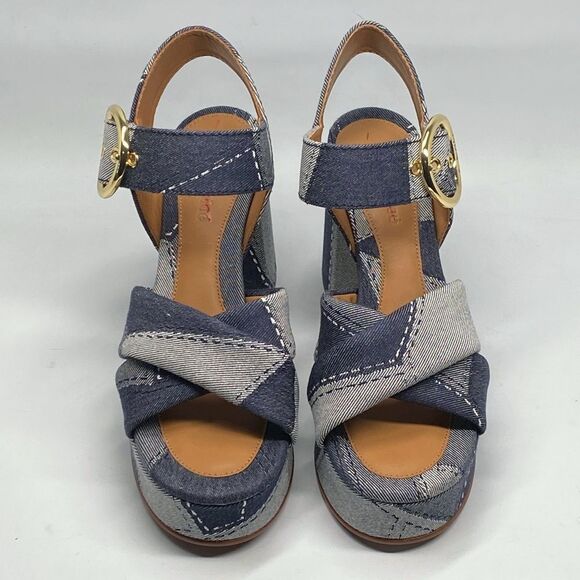 See by Chloe Joei Patchwork Denim Platform Sandals size 39 - Picture 4 of 15